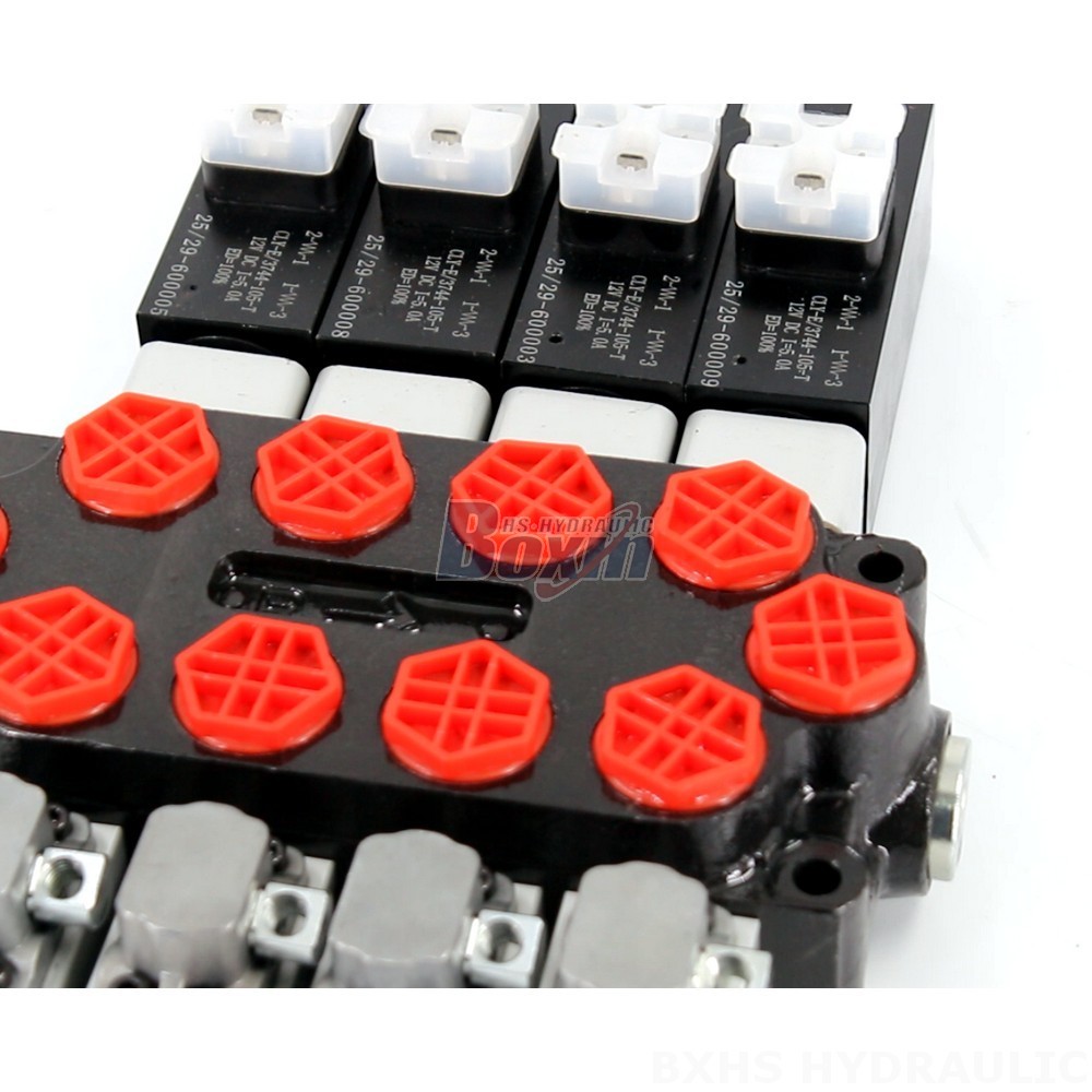 High-Performance Q45 4 Spool Monoblock Directional Control Valve (Solenoid & Manual) detail image